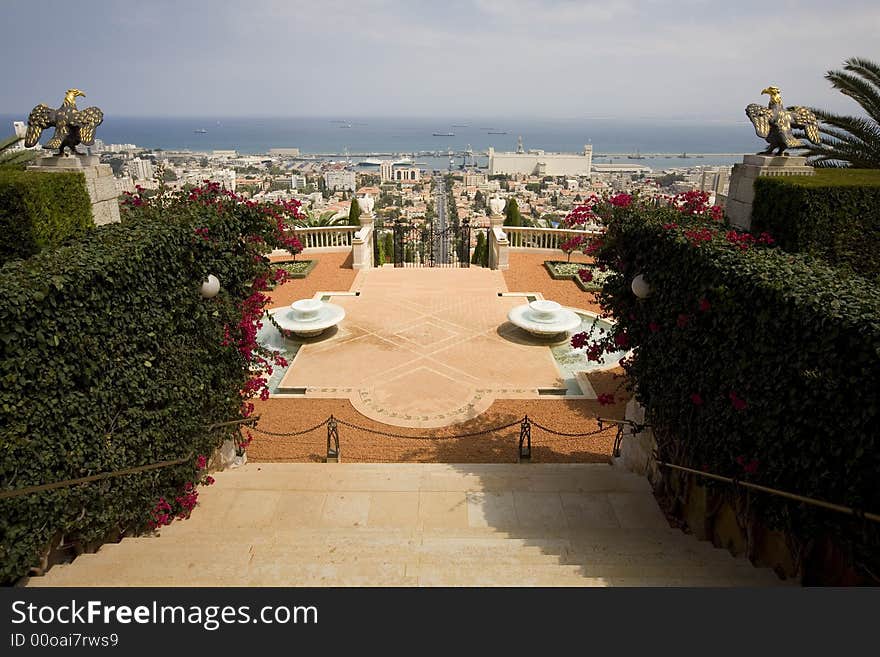 View of Haifa from Baha i Gardens