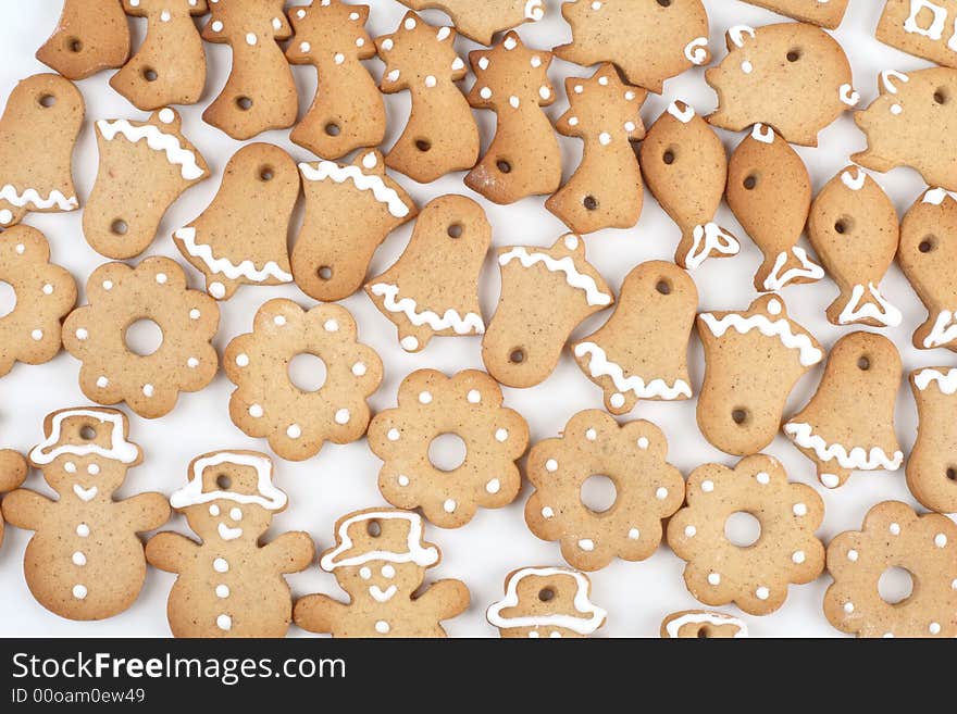 Christmas gingerbread cookies- snowmen, bells, pigs