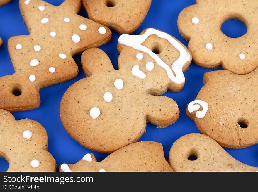 Christmas gingerbread cookies- snowman, tree,