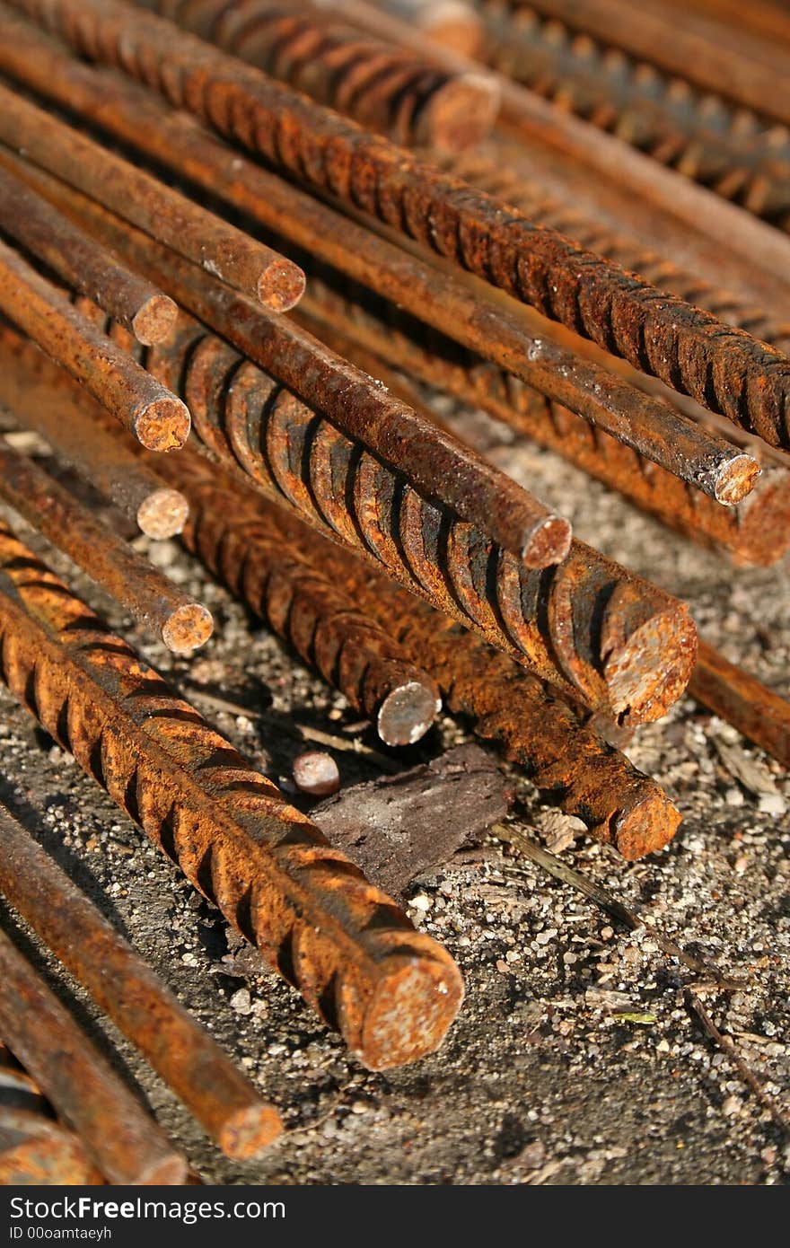 Close - up of steel bars for concrete reinforcing. Close - up of steel bars for concrete reinforcing