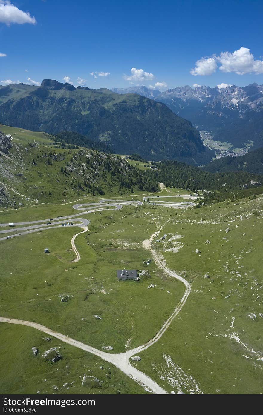 Beautiful summer mountain landscape in Italian Dolomites