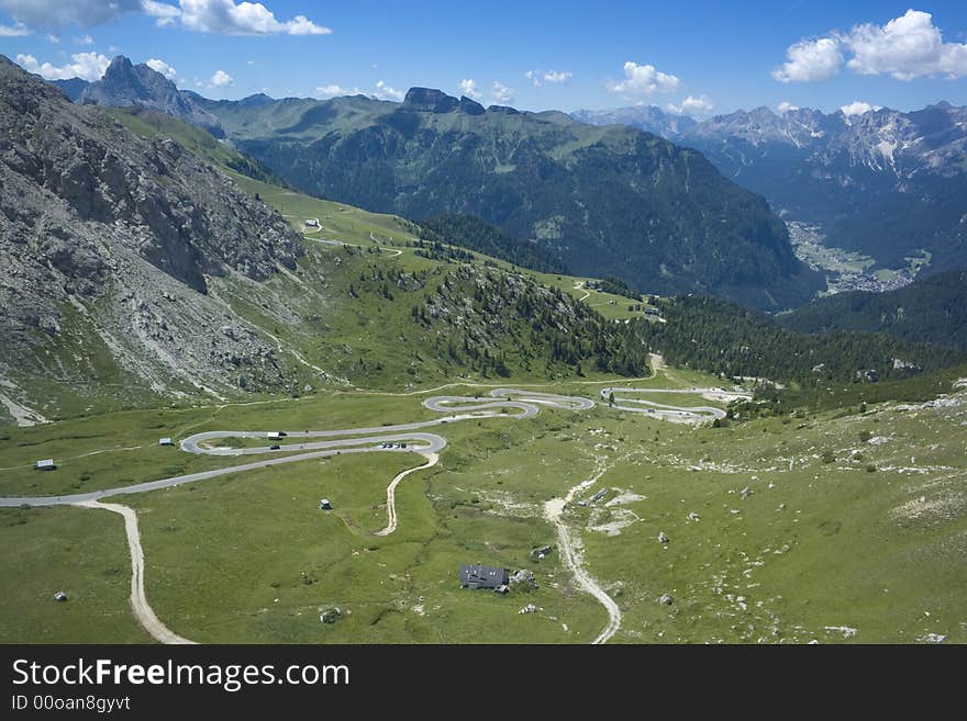 Beautiful summer mountain landscape in Italian Dolomites