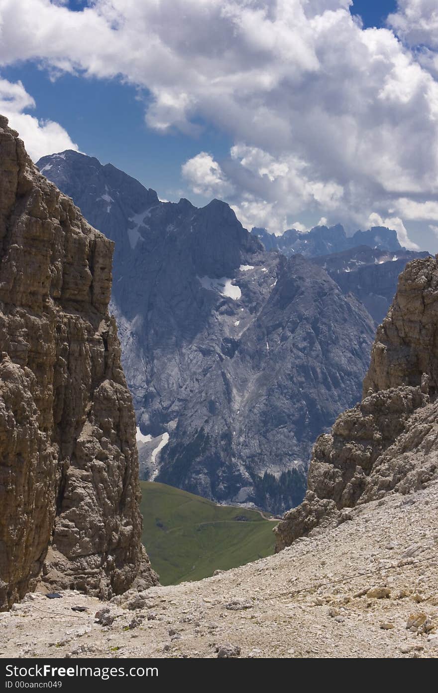 Beautiful summer mountain landscape in Italian Dolomites