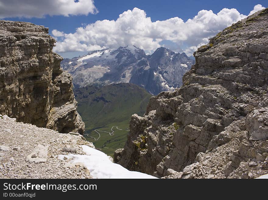 Beautiful summer mountain landscape in Italian Dolomites