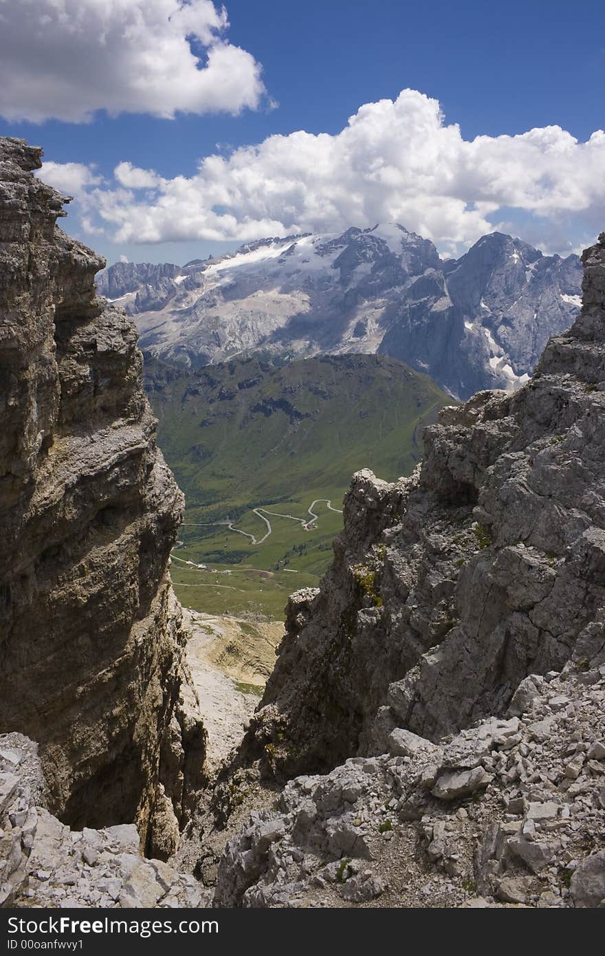 Beautiful summer mountain landscape in Italian Dolomites