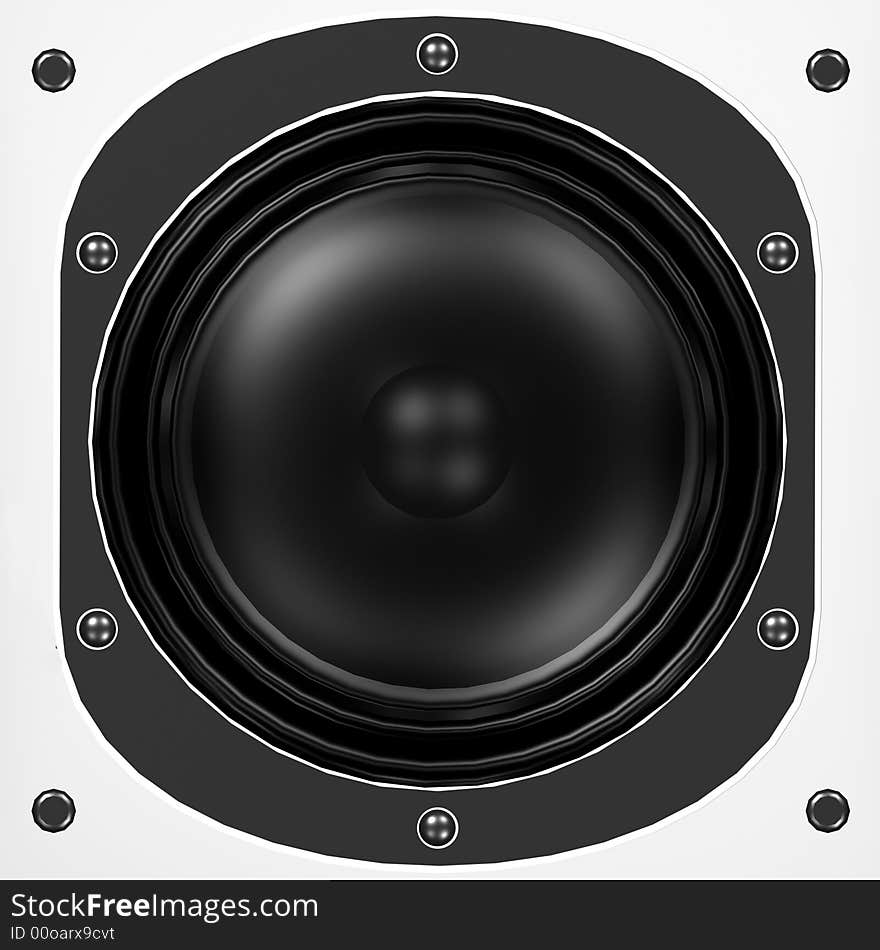 Black speaker on a white background