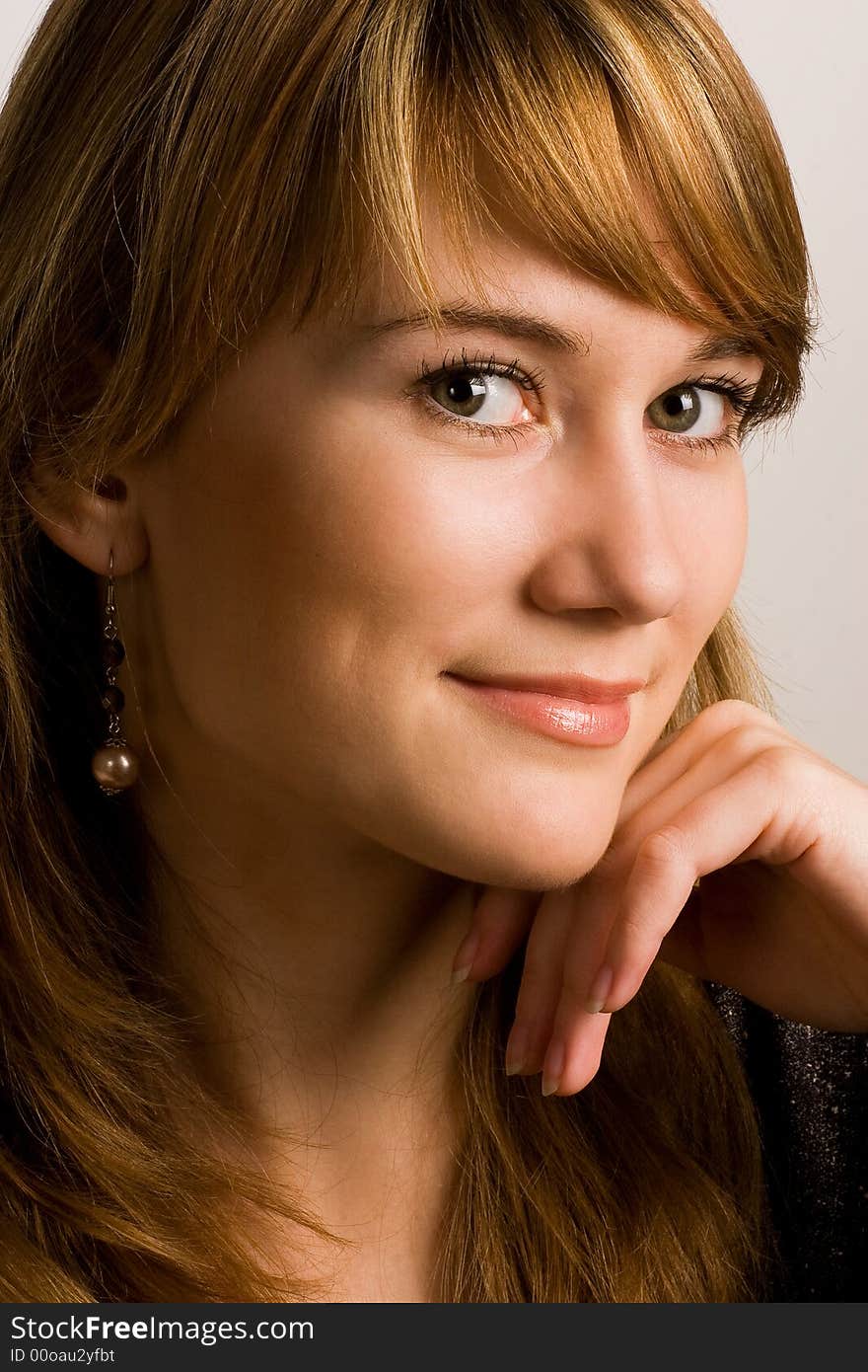 Studio portrait of a red haired girl. Studio portrait of a red haired girl