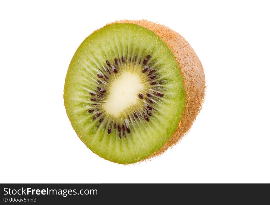 Sliced kiwi isolated on white background, no shadow