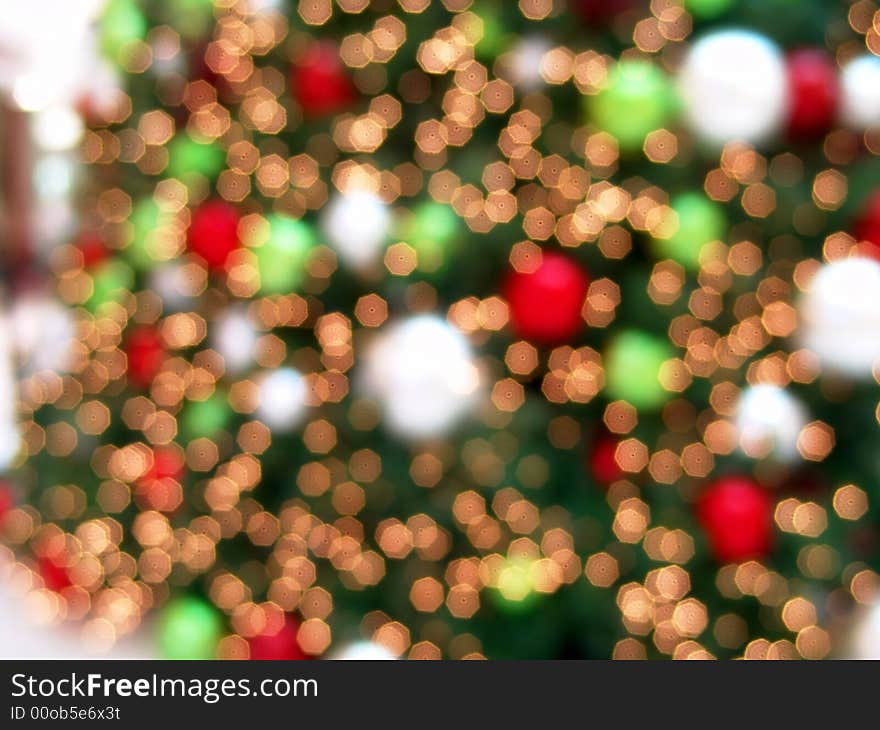 Christmas Tree Lights Abstract Background