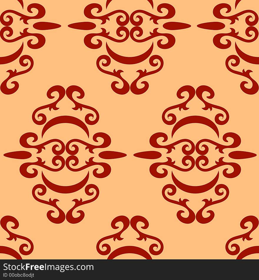 Seamless red ornament vector pattern. Seamless red ornament vector pattern