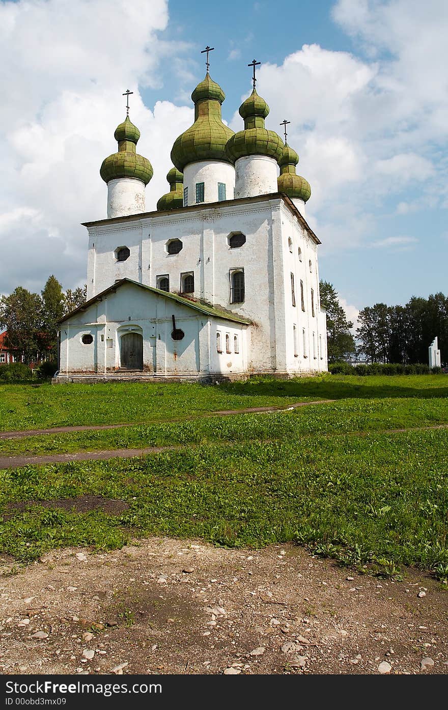 Old masonry church in Kargopol', Russia