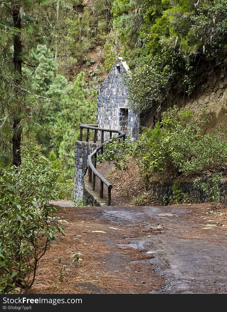 Stone house hidden in the middle of the forest. Stone house hidden in the middle of the forest