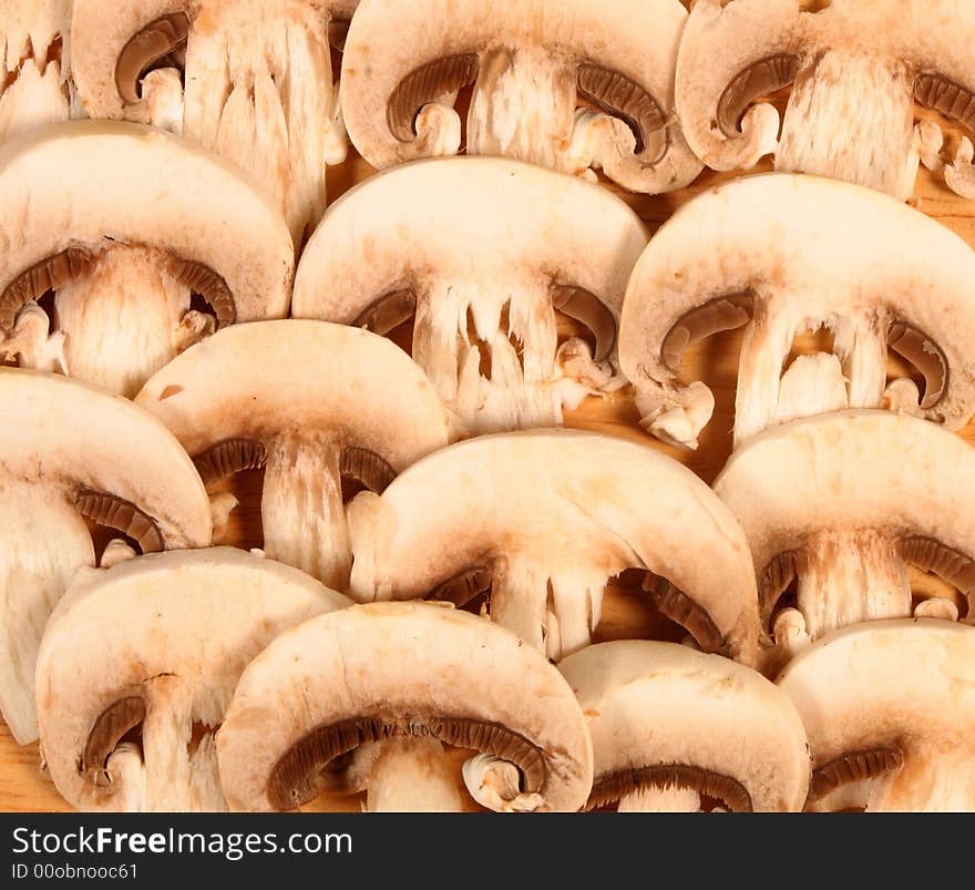 Sliced mushrooms