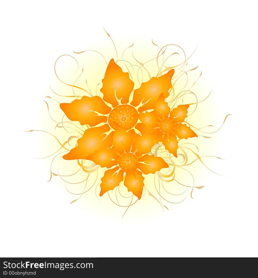 Abstract  illustration beauty flowers