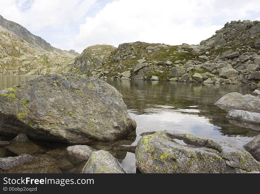 Beautiful lake in the rocky mountains. Beautiful lake in the rocky mountains