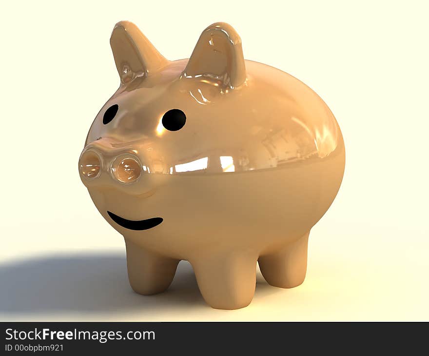 A 3d composition of piggy bank