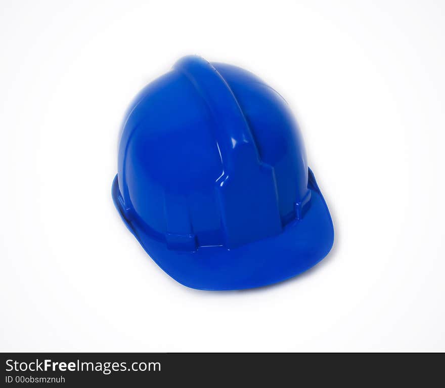 Blue hardhat isolated on white