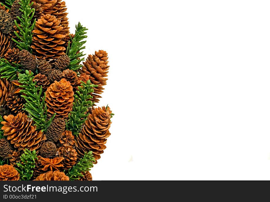 Traditional Christmas wreath made from pine cones. Traditional Christmas wreath made from pine cones