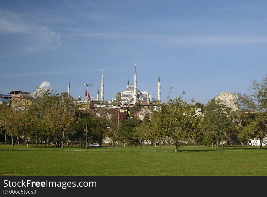 The view of Blue Mosque in Istanbul, Turkey