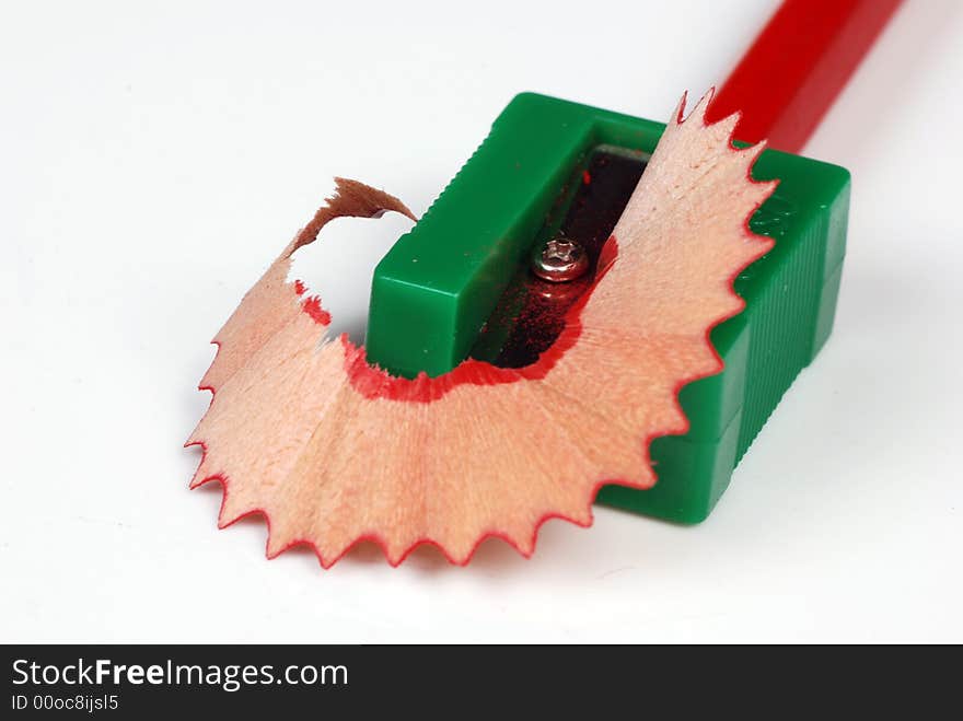 Pencil with shaving and the sharpener