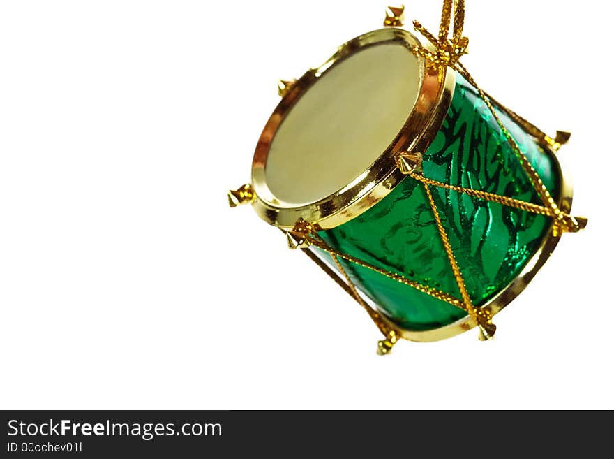 Drum Christmas decoration, isolated on a white background. Drum Christmas decoration, isolated on a white background.