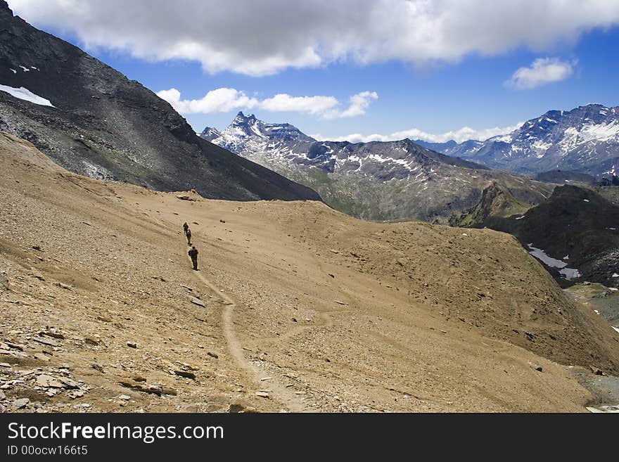 Hiking in the Alps of Italy. Hiking in the Alps of Italy