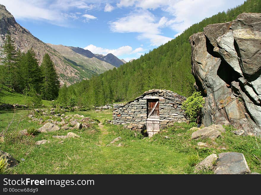 House in the Alps of Italy. House in the Alps of Italy