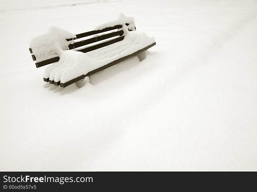 Bench In Snow