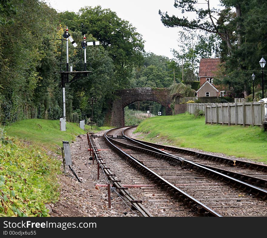 Railway Line Going Under A Bridge