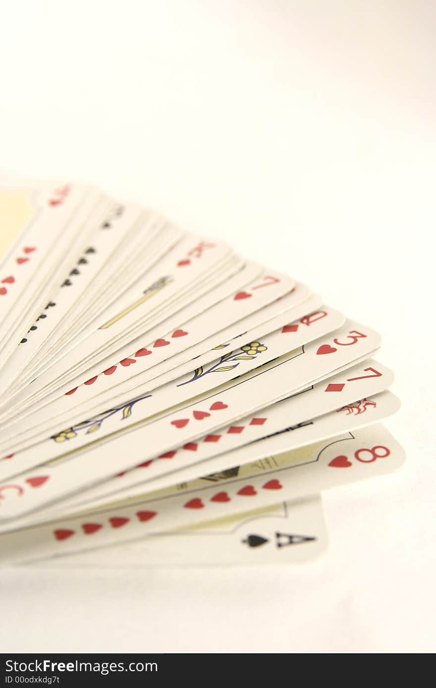 Playing cards on white background