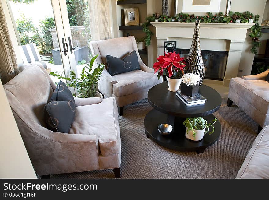 Cozy living room and fireplace. Cozy living room and fireplace.