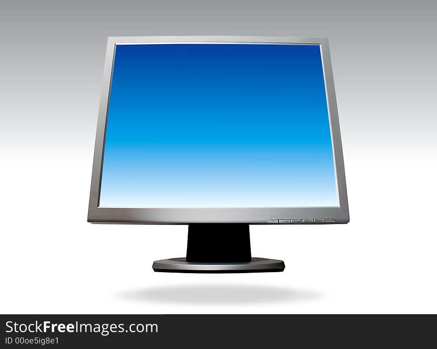 Flat screen pc image on the white background. Flat screen pc image on the white background