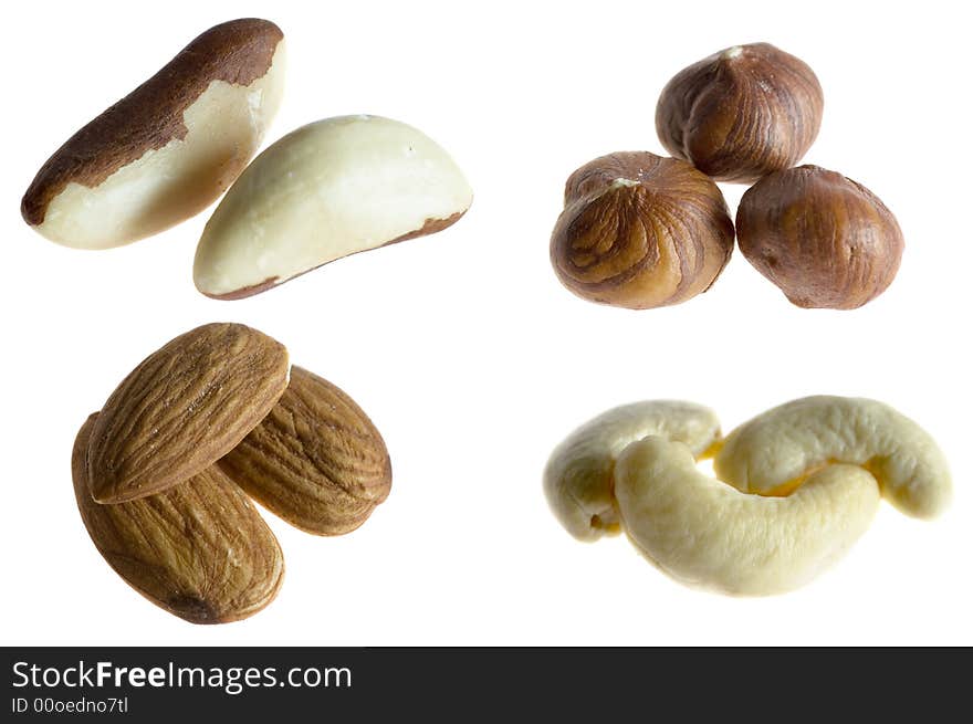 Nuts on white