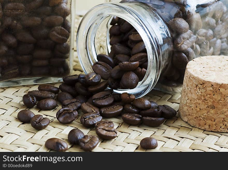 Still life of coffee beans