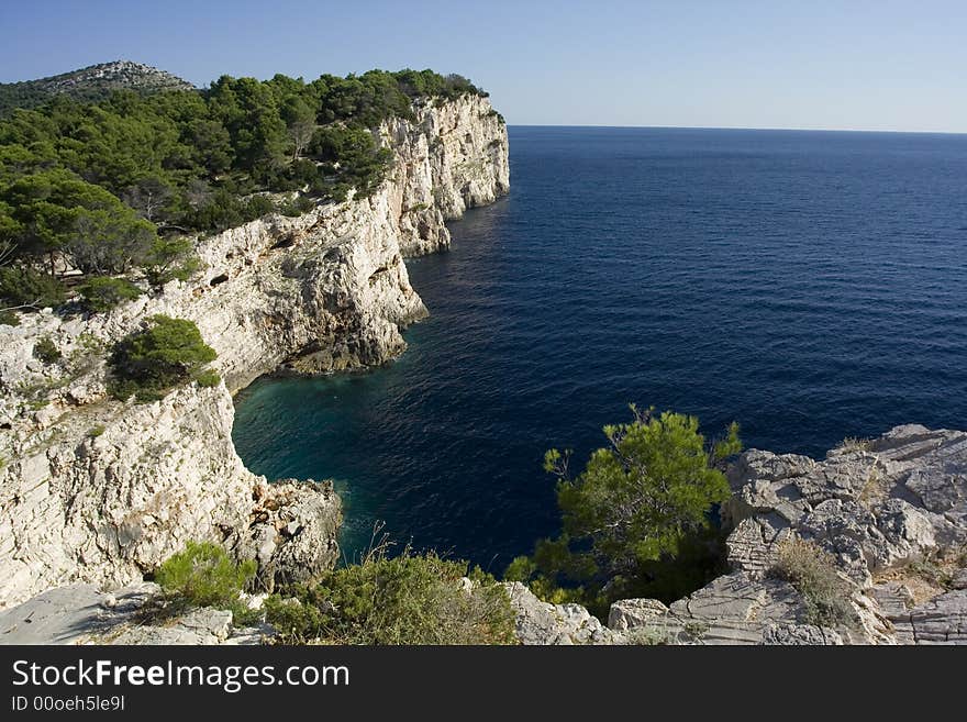 Cliffs and wide open sea. Cliffs and wide open sea