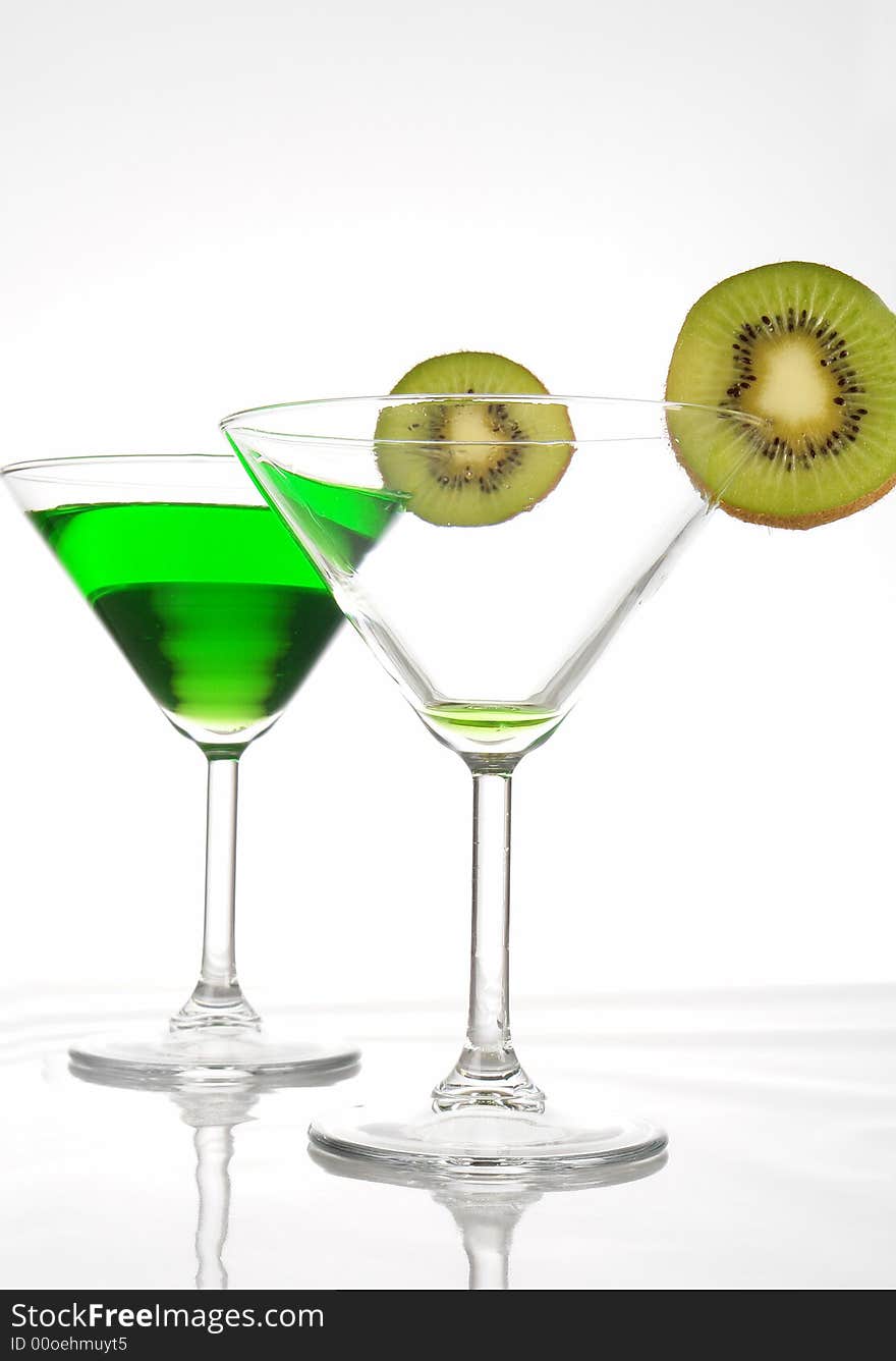 Kiwi a drink on a white background