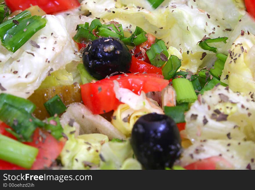 Close-up of a fresh greek salad. Close-up of a fresh greek salad