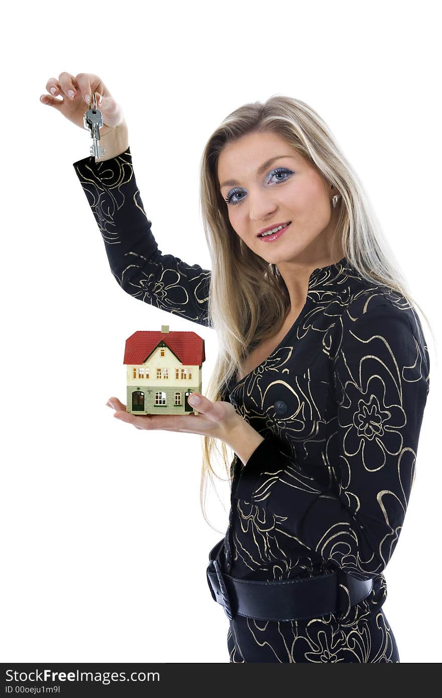 Business Woman Advertises Real Estate