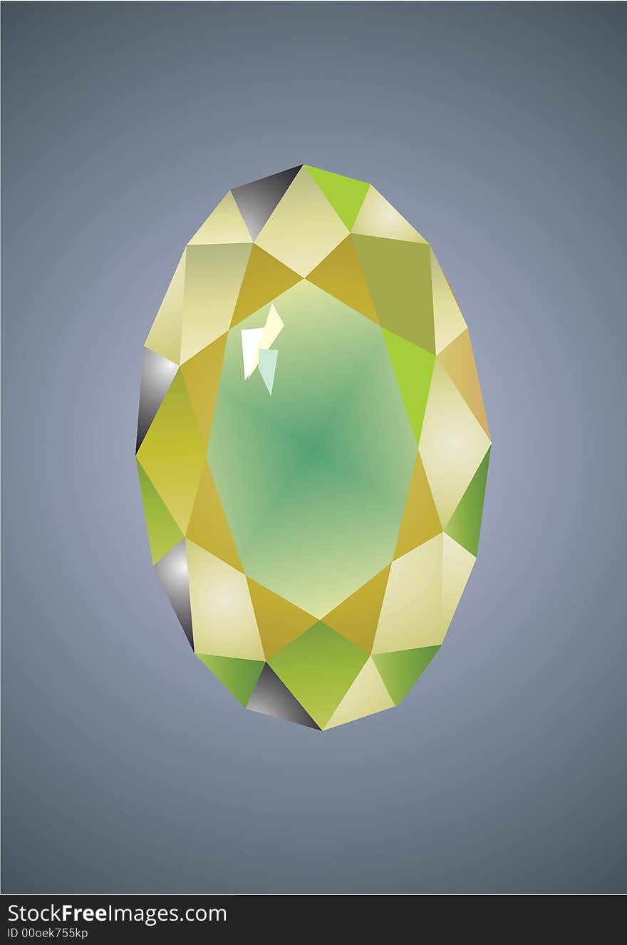 Great glowing emerald vector illustration