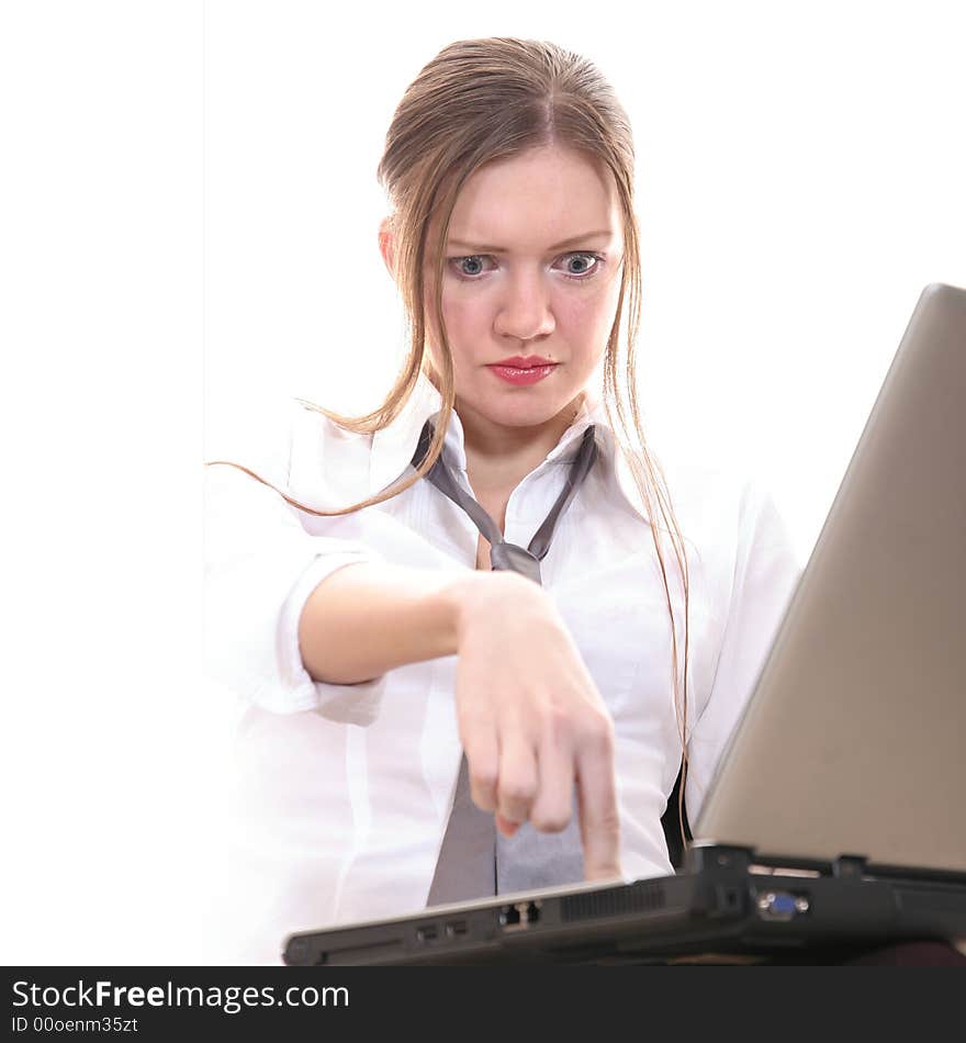 Beautiful business-lady with notebook