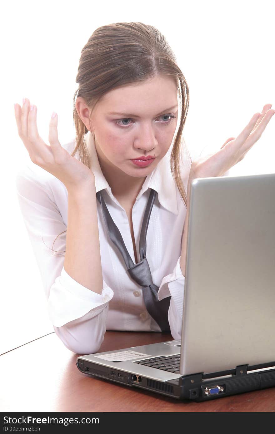 Beautiful business-lady with notebook