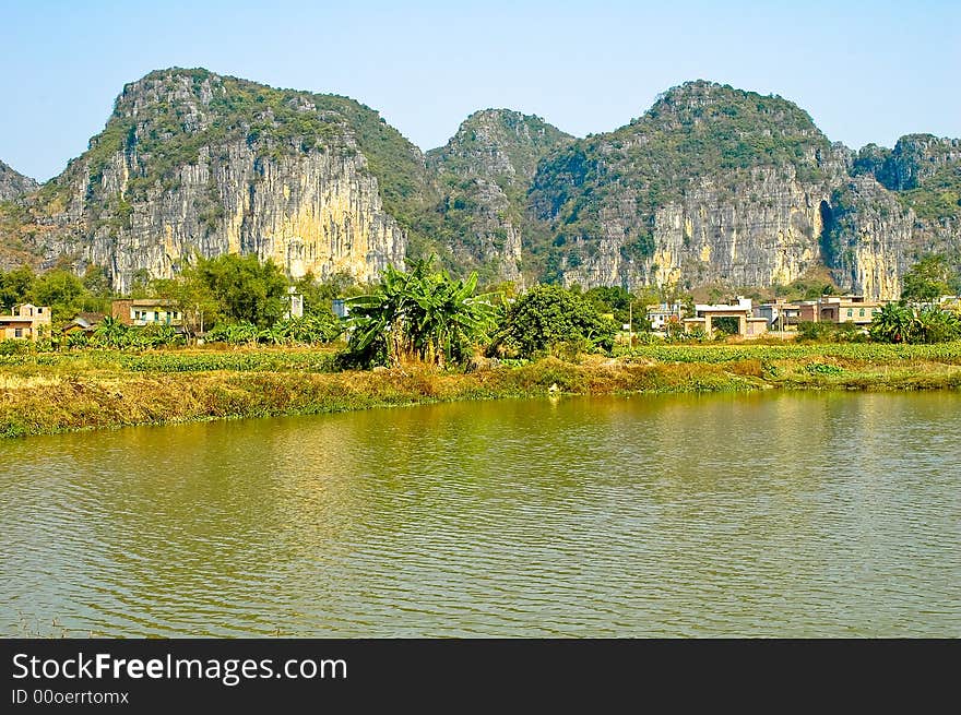 Sunny, a scenic mountain water. Sunny, a scenic mountain water