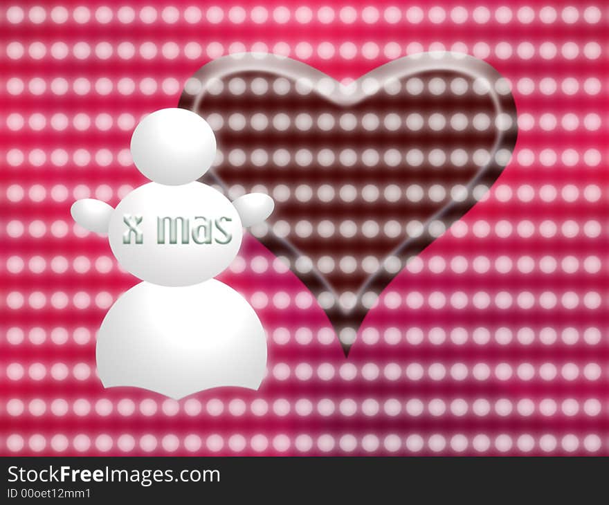 Christmas greetings card with snowman. Christmas greetings card with snowman