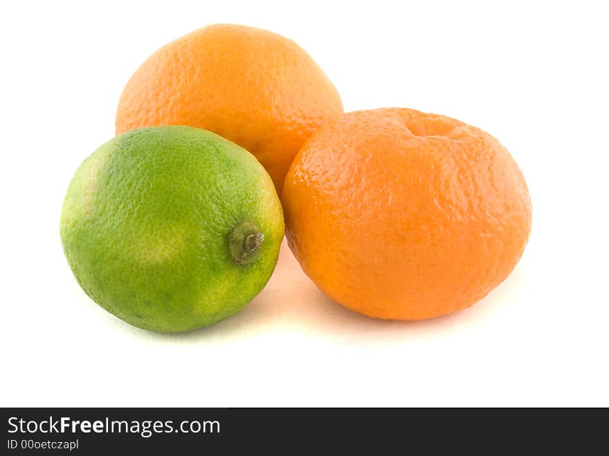 Two oranges and a Lime