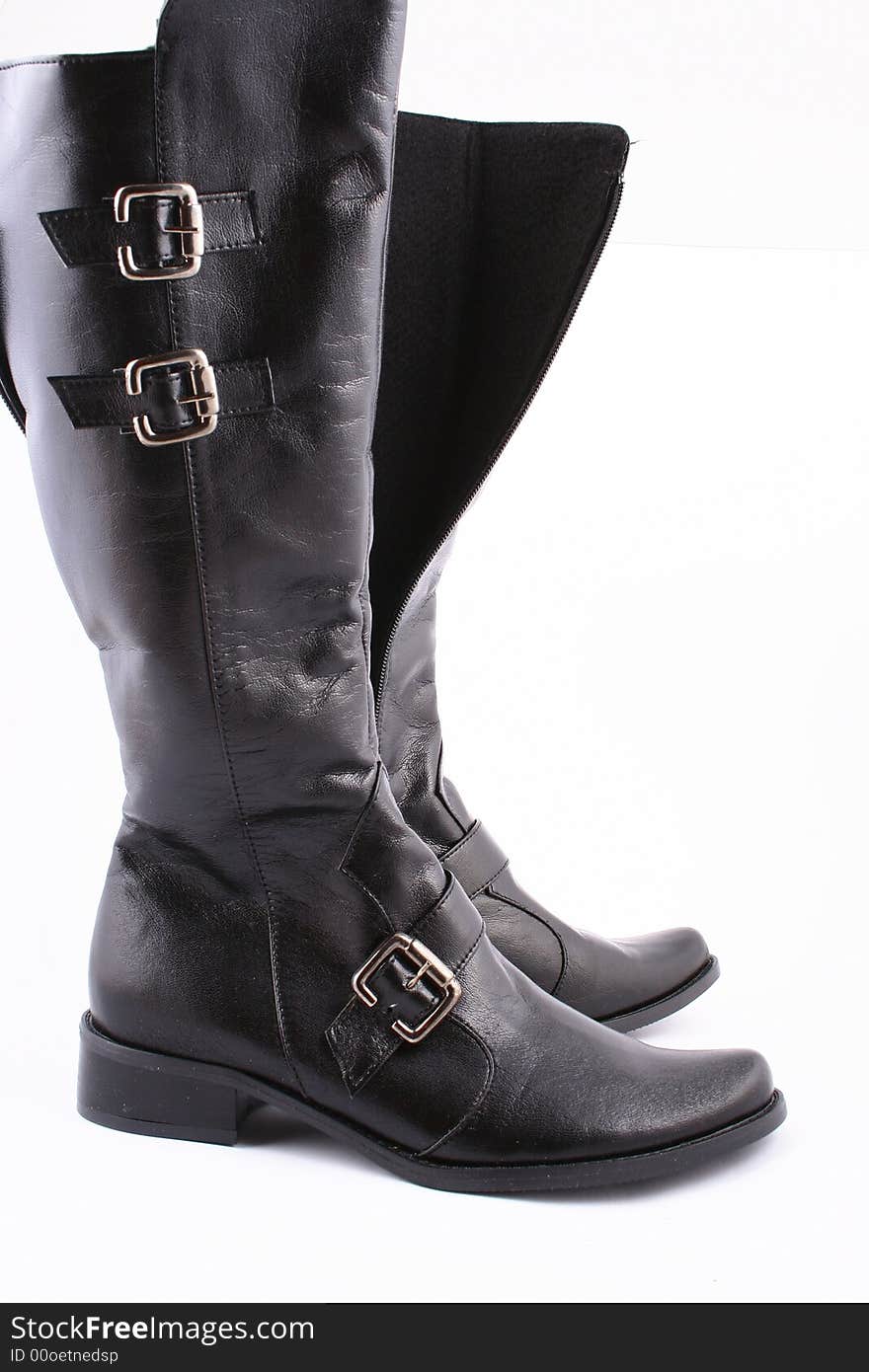 Fashionable leather female boots