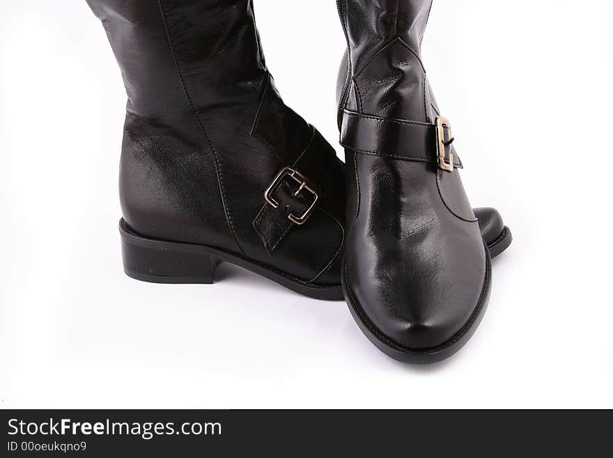 Fashionable leather female boots