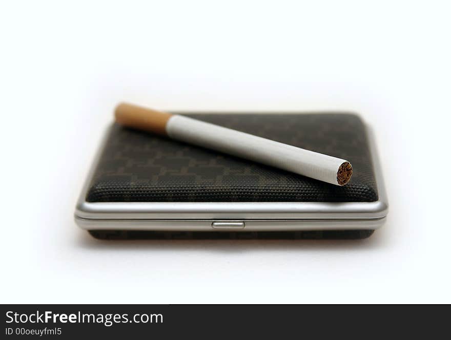 Cigarette on a box