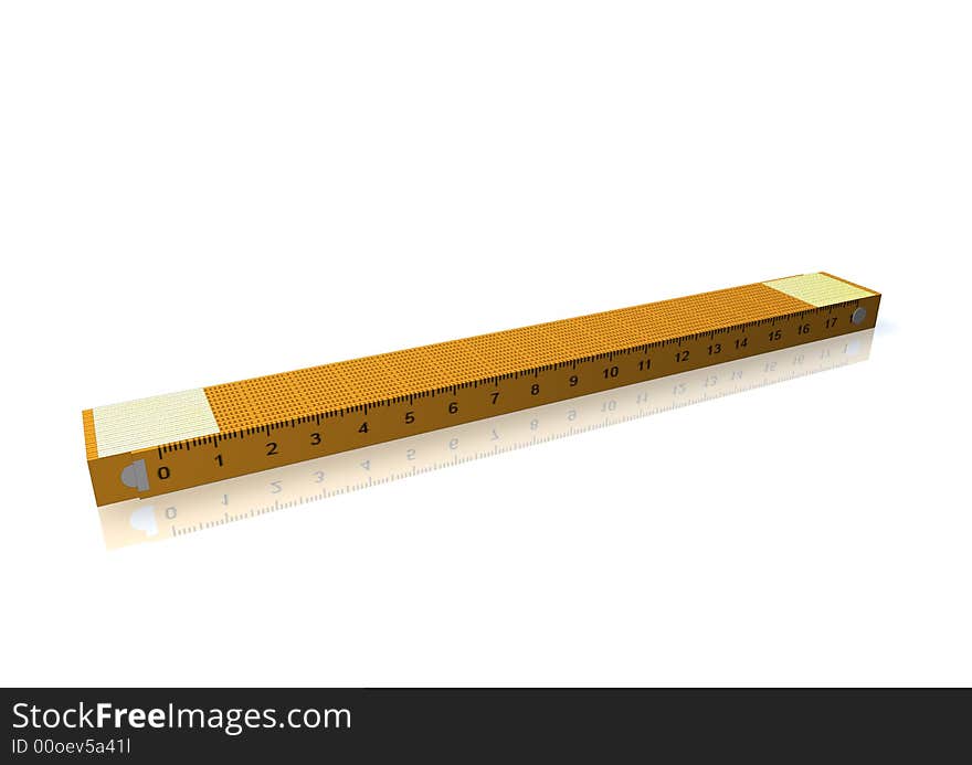 Yellow measuring tape on white background