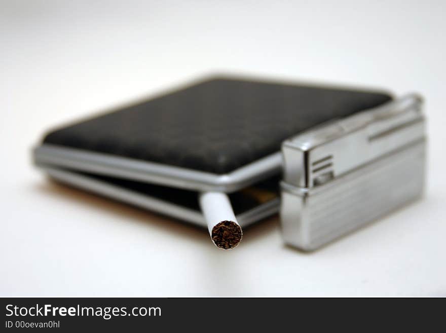 Cigarette case a nd lighter