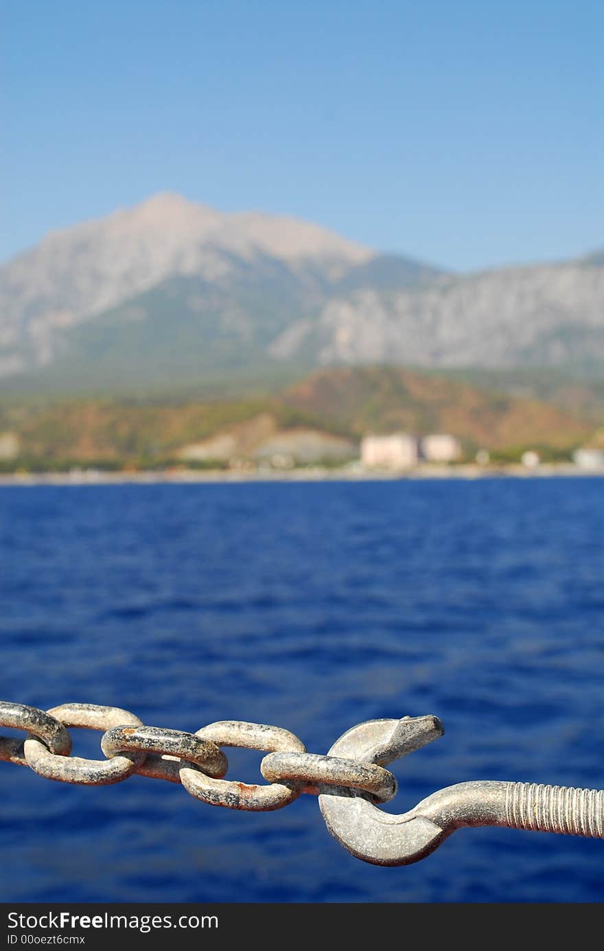 Circuit on a background of mountains and the seas